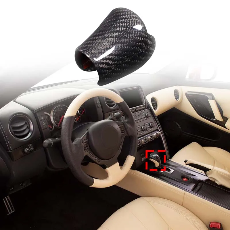 Для Nissan GTR R35 автомобильная головка переключения передач задняя крышка ручка переключения передач голова декоративная защитная крышка 2008-2016 настоящее углеродное волокно 
Для Nissan GTR R35 автомобильная головка переключения передач задняя крышка ручка переключения передач голова декоративная защитная крышка 2008-2016 настоящее углеродное волокно