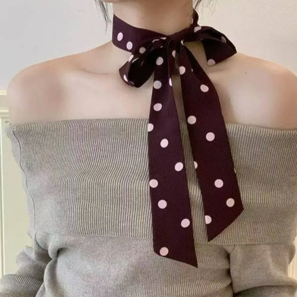 Polka Dot and Striped Print Scarf Skinny Long Narrow Scarf for Women Chiffon Neck Bandana Hair Bag Accessory Ribbon
Polka Dot and Striped Print Scarf Skinny Long Narrow Scarf for Women Chiffon Neck Bandana Hair Bag Accessory Ribbon