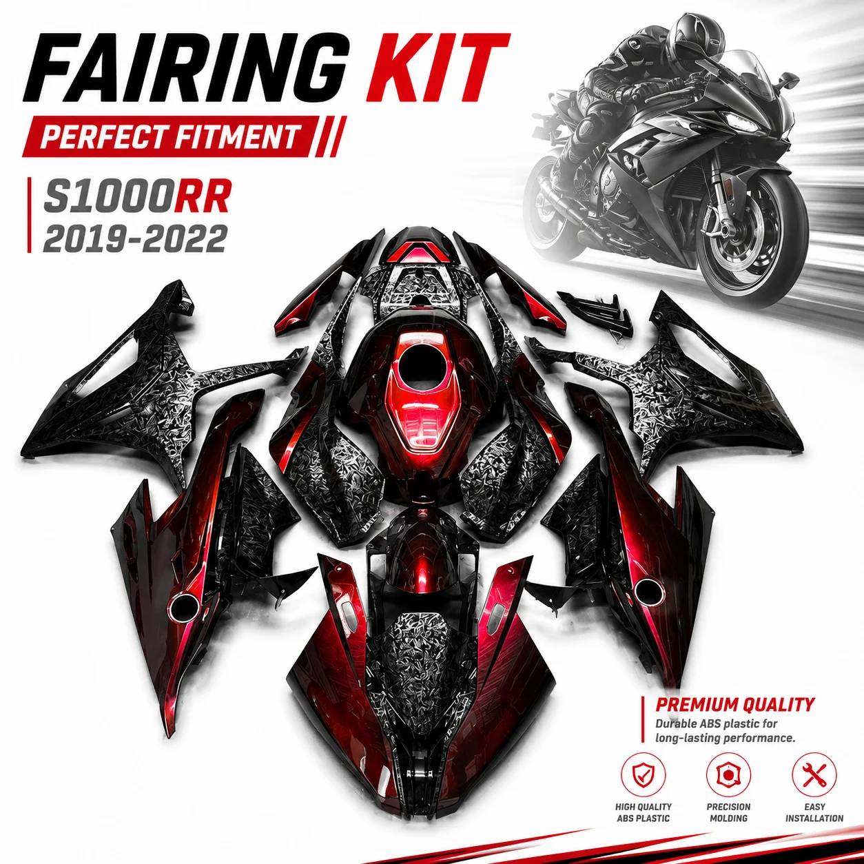 For BMW S 1000 RR 2019-2022 Matte Carbon Fiber Look Fairing Kit ABS Injection Complete Bodywork Panel Motorcycle Plastics Set
For BMW S 1000 RR 2019-2022 Matte Carbon Fiber Look Fairing Kit ABS Injection Complete Bodywork Panel Motorcycle Plastics Set