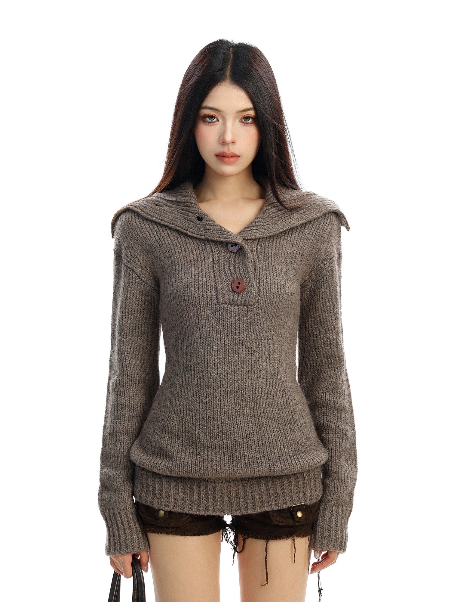 Slim Fit High Collar f Button Sweater Women's Autumn Winter Knitted Top Vintage Sle Soft Long Sve Casual Versatile
Slim Fit High Collar f Button Sweater Women's Autumn Winter Knitted Top Vintage Sle Soft Long Sve Casual Versatile