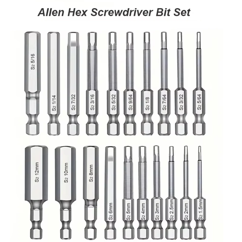 Hex Head Allen Wrench Bit Set Magnetic Metric Imperial Screwdriver Tip Mm Inch Sae Power Drill Adapter Screw Driver Hand Tool
Hex Head Allen Wrench Bit Set Magnetic Metric Imperial Screwdriver Tip Mm Inch Sae Power Drill Adapter Screw Driver Hand Tool
