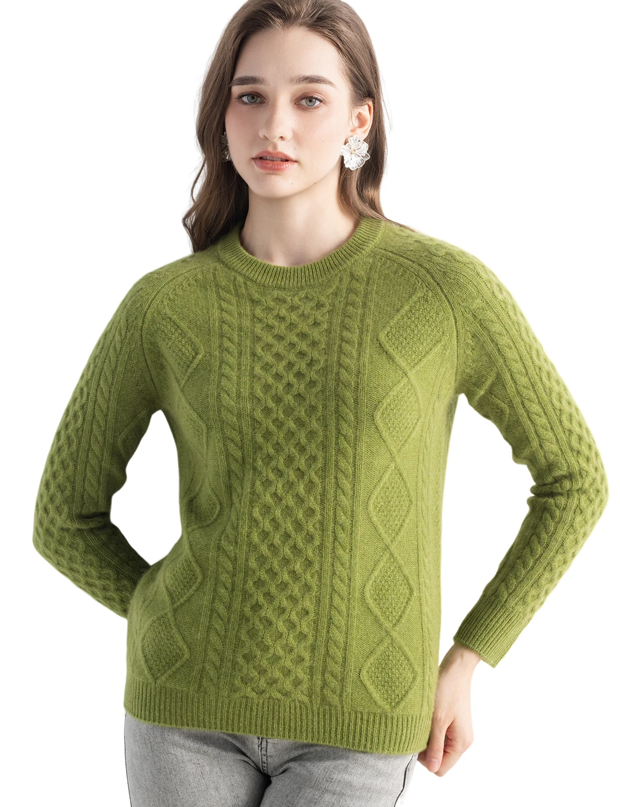 Women's Sweater 100% Pure Cashmere Sweater Fall Winter Crew Neck Long Sleeve Warm Soft Cable Pullover New Knit Tops Women Clothe
Women's Sweater 100% Pure Cashmere Sweater Fall Winter Crew Neck Long Sleeve Warm Soft Cable Pullover New Knit Tops Women Clothe