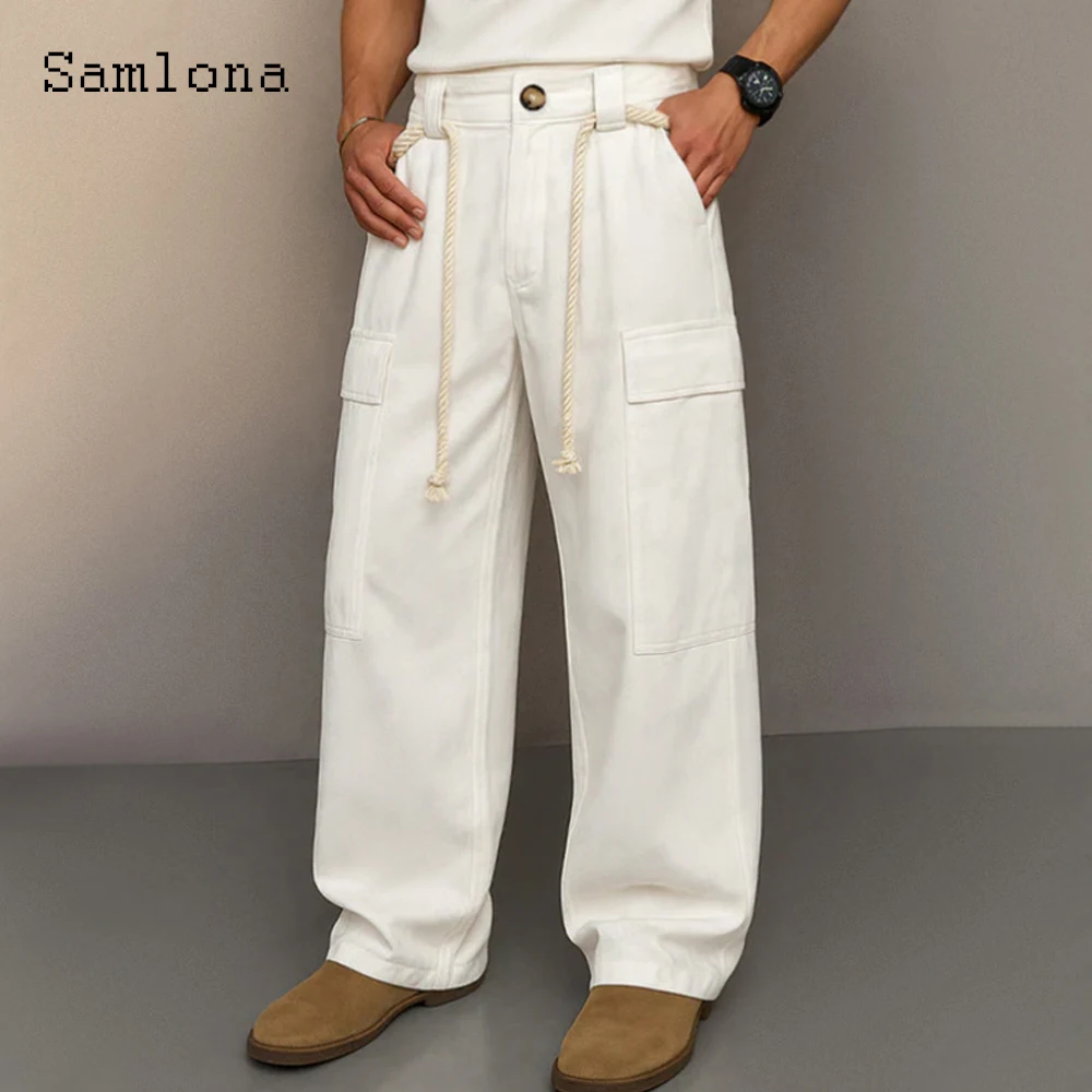 2025 Men's Stand Pocket Elegant Wide Leg Pants Solid White Full-Length Trouser Plus Size 3xl Mens Fashion Basic Cargo Pants New
2025 Men's Stand Pocket Elegant Wide Leg Pants Solid White Full-Length Trouser Plus Size 3xl Mens Fashion Basic Cargo Pants New