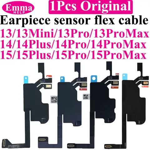 Cabo flexível de proximidade com sensor de luz de fone de ouvido com microfone para iPhone 13 14 Plus 15 Pro Max sem cabo de fita de alto-falante