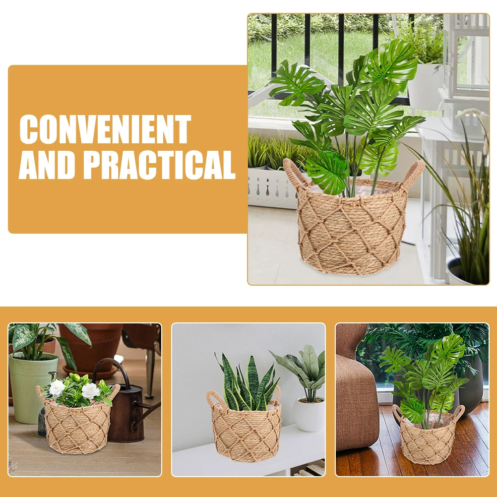 Burlap Fishnet Woven Basket Small Beige Portable H Flower Pot Planter Storage Container Garden Decor H made Plant Display
Burlap Fishnet Woven Basket Small Beige Portable H Flower Pot Planter Storage Container Garden Decor H made Plant Display