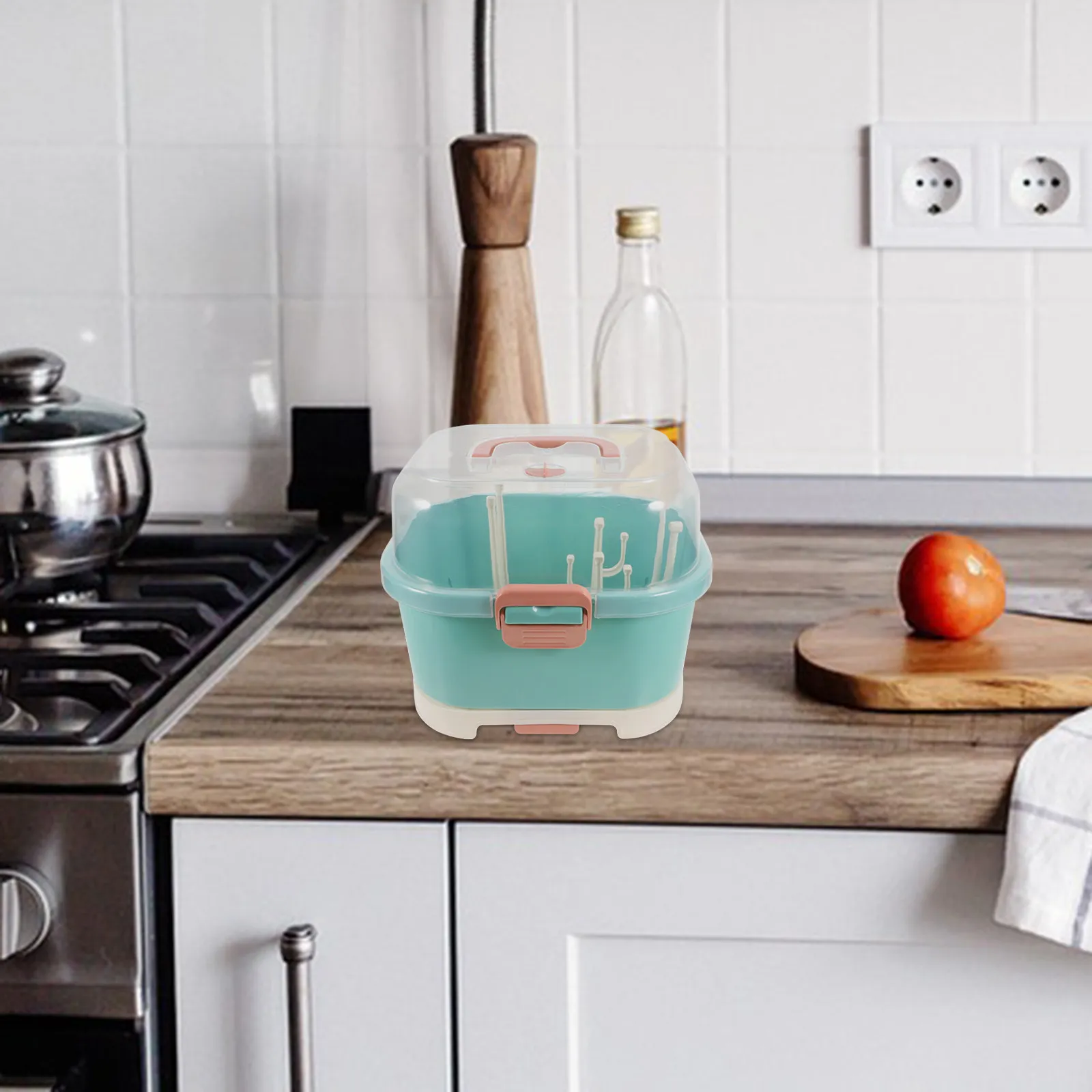 Baby Bottle Drying Rack with Lid Large Capacity Portable Storage Box Multifunctional Bottle Station Organizer for Cabinet Travel
Baby Bottle Drying Rack with Lid Large Capacity Portable Storage Box Multifunctional Bottle Station Organizer for Cabinet Travel