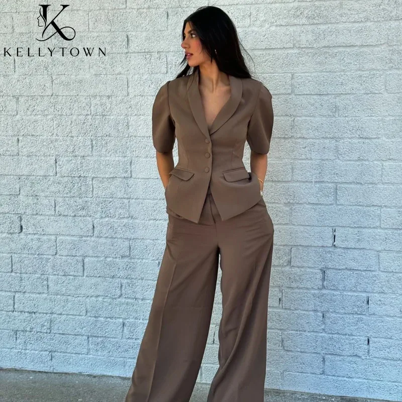 2026 Blazer 2 Piece Set Women Chic Puff Sleeve Blazer Top High Waist Wide Leg Pants Suit Lady Summer Wear Blazer Matching Set
2026 Blazer 2 Piece Set Women Chic Puff Sleeve Blazer Top High Waist Wide Leg Pants Suit Lady Summer Wear Blazer Matching Set