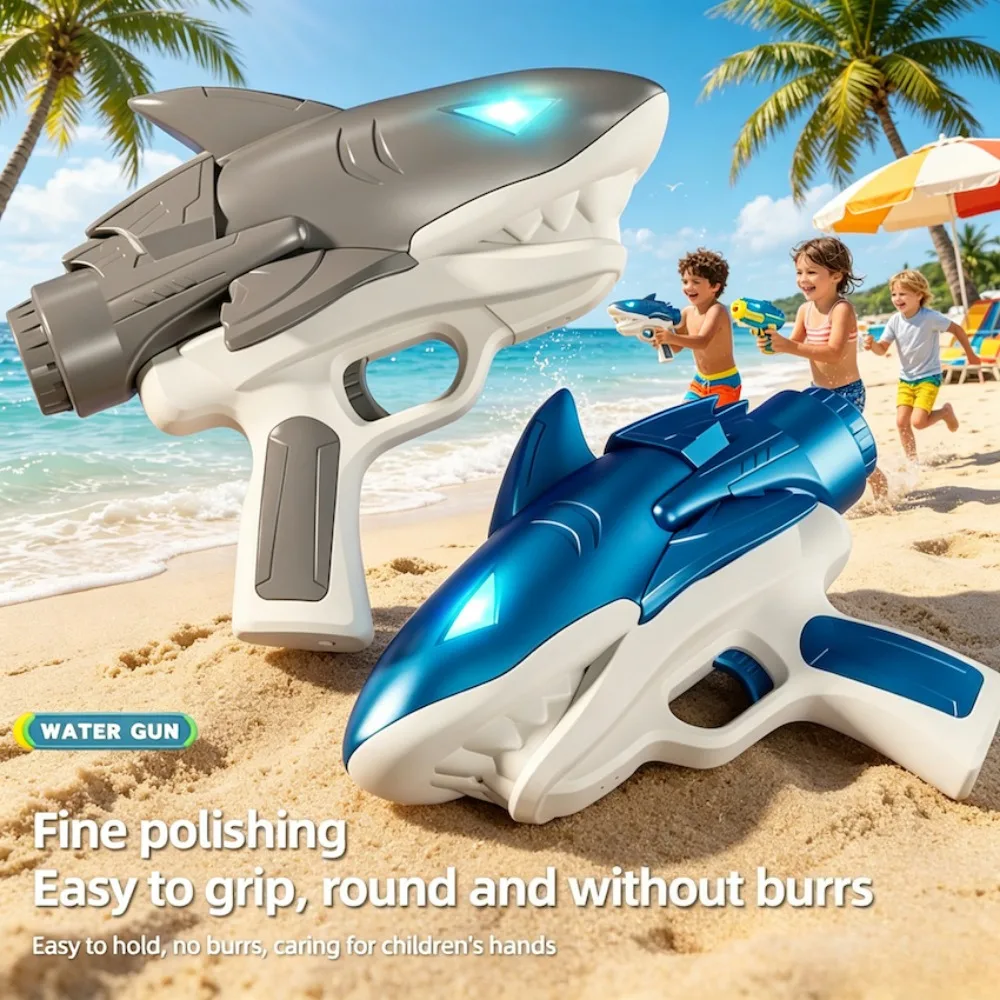 Shark Shape Electric Water Gun with LED Large Capacity Fully Automatic Continuous Fire Watergun Outdoor Water Fight Toy
Shark Shape Electric Water Gun with LED Large Capacity Fully Automatic Continuous Fire Watergun Outdoor Water Fight Toy