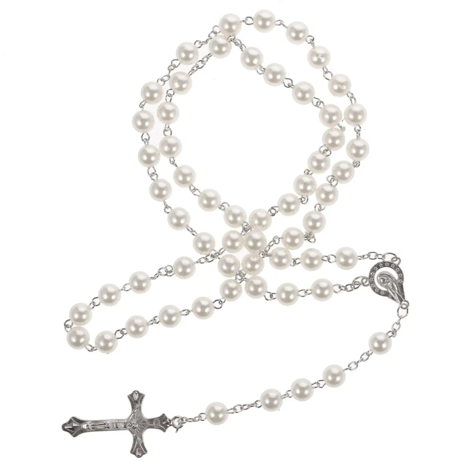 Pink Pearl Rosary Necklace Catholic Cross Beaded Necklaces for Women Religious Gifts Birthday Prom Accessories
Pink Pearl Rosary Necklace Catholic Cross Beaded Necklaces for Women Religious Gifts Birthday Prom Accessories