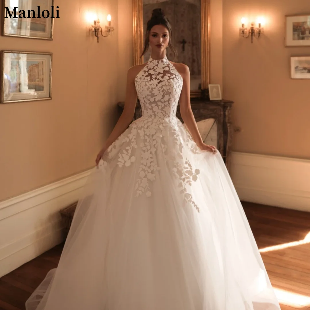 Elegant Strapless A-line Wedding Dress High Collar Lace Decal Bridal Dress Bareback Strap Gau Long Dress Customized
Elegant Strapless A-line Wedding Dress High Collar Lace Decal Bridal Dress Bareback Strap Gau Long Dress Customized