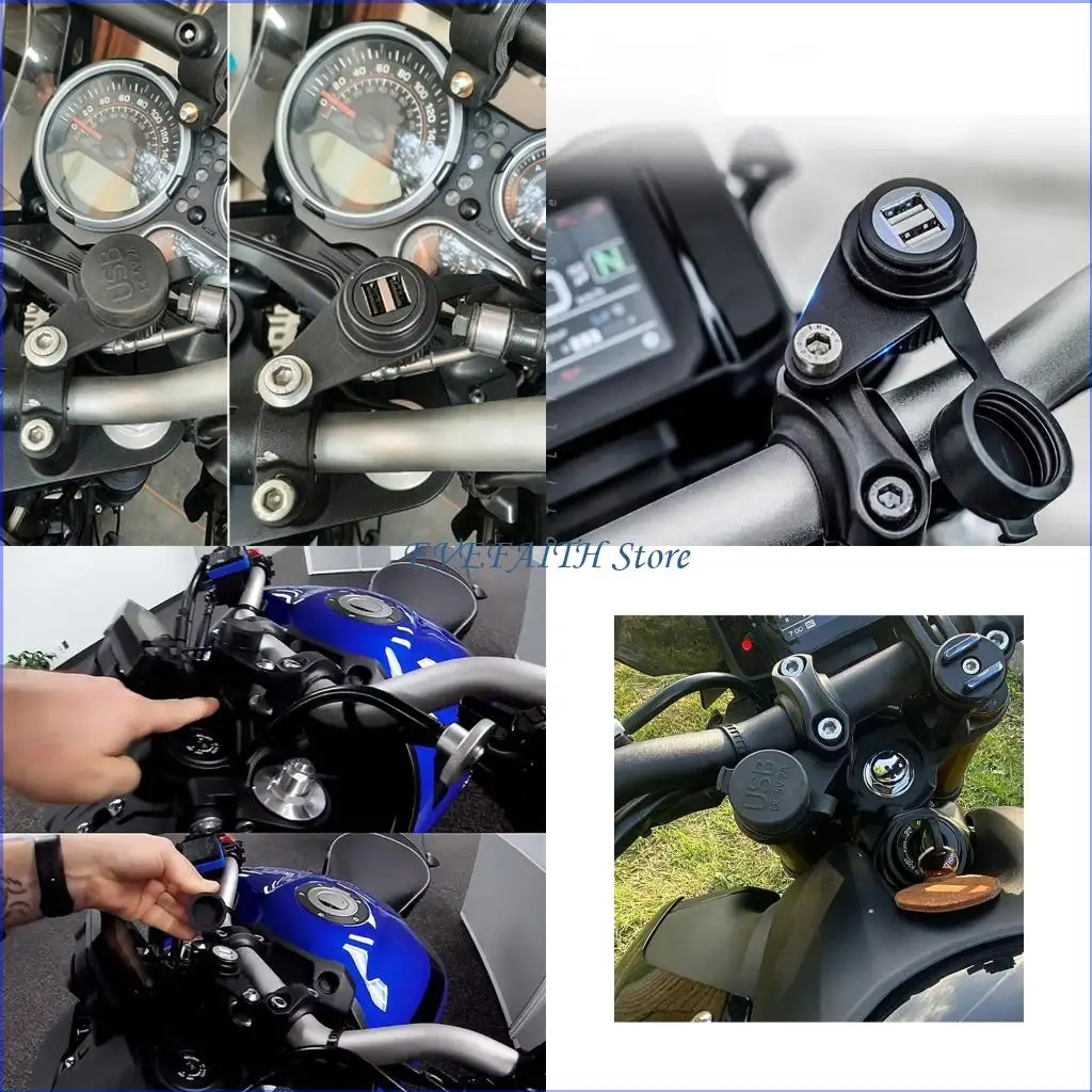 124B Compact Double USB Charging Socket For R1200GS R1250GS F850GS Riding Gear