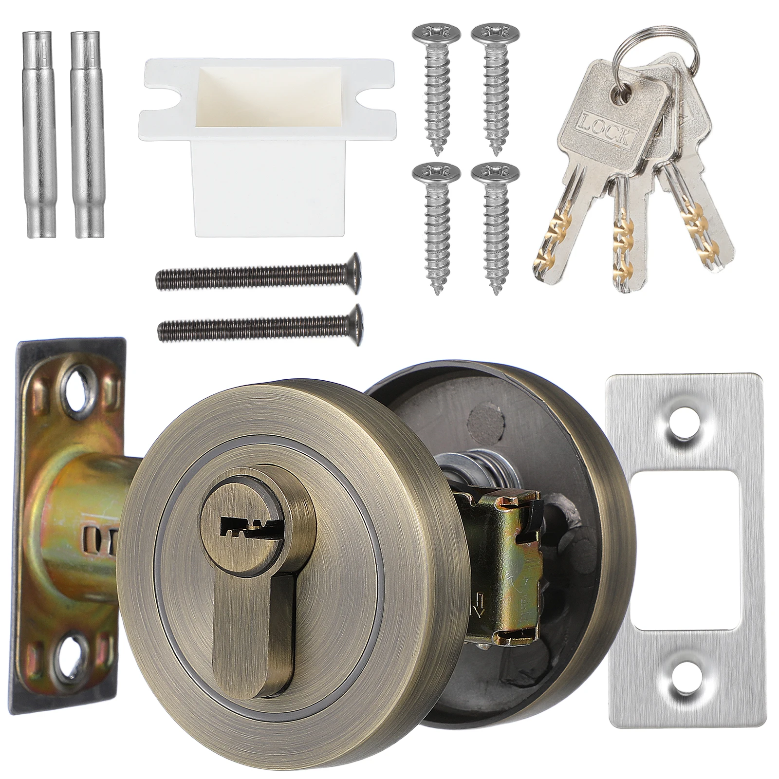 Single Cylinder Deadbolt Zinc Alloy Keyed Lock Residential Security Hidden Entry Door Bedroom Bathroom Exterior Durable Metal
Single Cylinder Deadbolt Zinc Alloy Keyed Lock Residential Security Hidden Entry Door Bedroom Bathroom Exterior Durable Metal