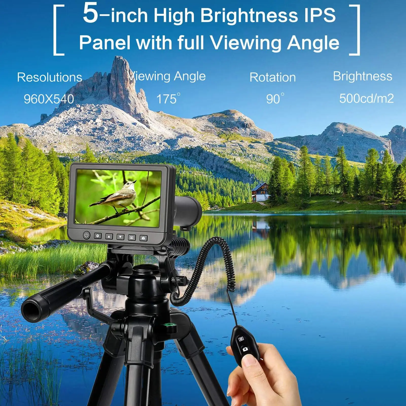 5 Inch LCD Telescope Camera 1080P Video Professional Telescope Camera 50X Magnification Portable for Fishing for Bird Watching
5 Inch LCD Telescope Camera 1080P Video Professional Telescope Camera 50X Magnification Portable for Fishing for Bird Watching
