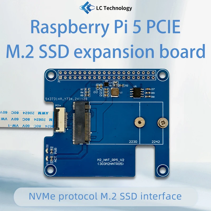 Raspberry Pi 5 M.2 HAT + плата расширения Комплект AI поддерживает модуль Hailo8L Твердотельное расширение NVMe
Raspberry Pi 5 M.2 HAT + плата расширения Комплект AI поддерживает модуль Hailo8L Твердотельное расширение NVMe