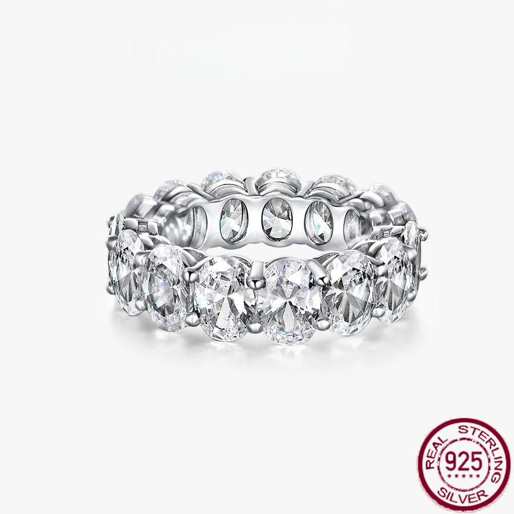 New 925 silver high carbon diamond ring set with 0.75ct egg shaped 5 * 7 minimalist ring for women's engagement jewelry
New 925 silver high carbon diamond ring set with 0.75ct egg shaped 5 * 7 minimalist ring for women's engagement jewelry