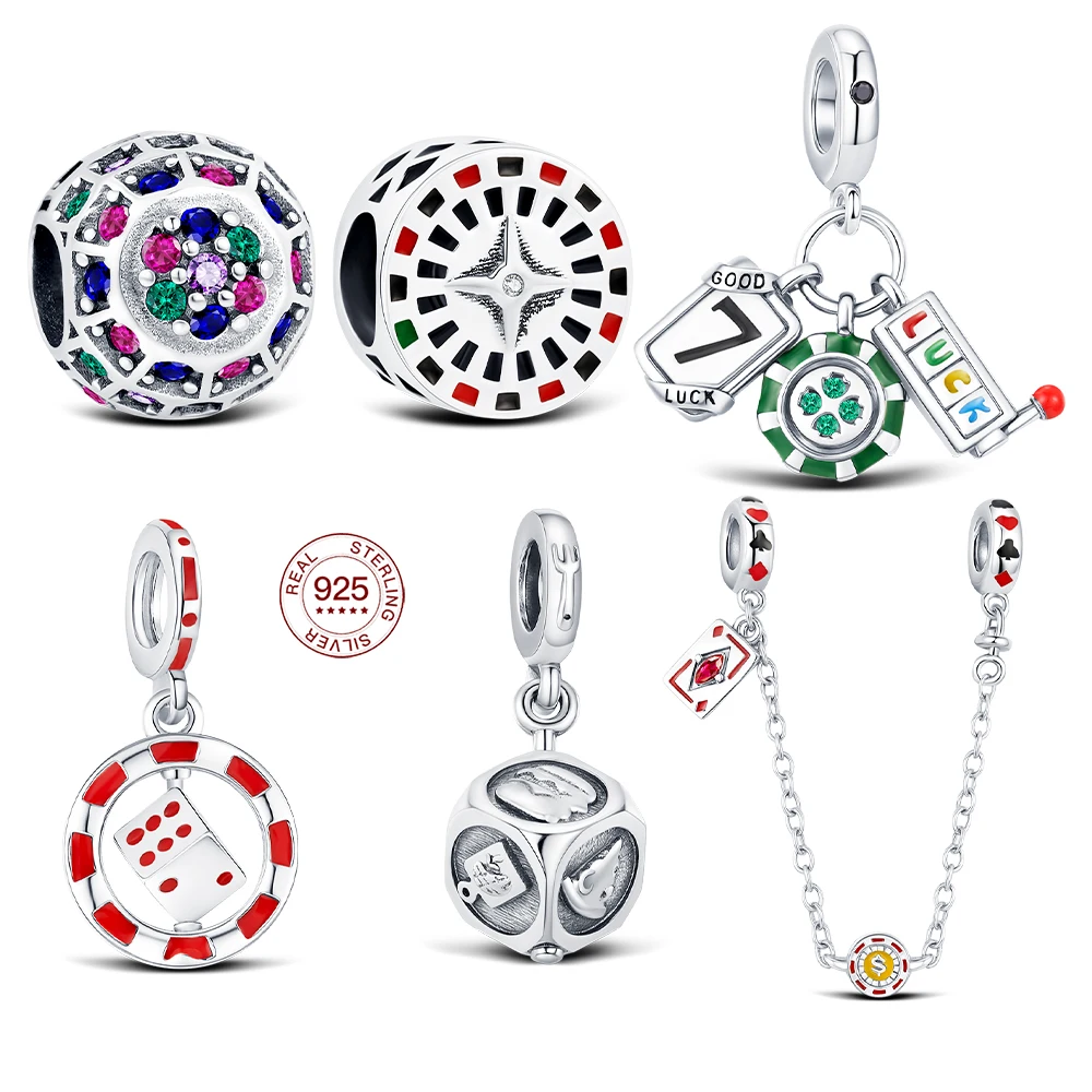 925 Sterling Silver Charm Dice Beaded Chips Casino Charm Jewelry Making Original Bracelet Women's Fashion Jewelry Holiday Gifts
925 Sterling Silver Charm Dice Beaded Chips Casino Charm Jewelry Making Original Bracelet Women's Fashion Jewelry Holiday Gifts