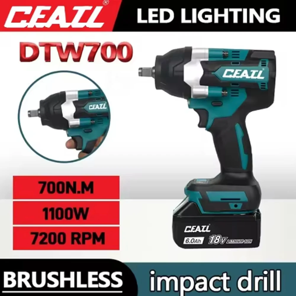 For Makita DTW700 18V Lithium-Ion LXT Brushless Cordless Impact Wrench Torque 1000NM 1/2 High Power Car Auto Repair Rechargeable
For Makita DTW700 18V Lithium-Ion LXT Brushless Cordless Impact Wrench Torque 1000NM 1/2 High Power Car Auto Repair Rechargeable