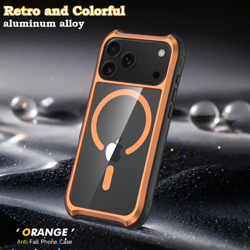 Красочный магнитный прозрачный чехол из алюминиевого сплава в стиле ретро для iPhone 17 Air Pro Max для Magsafe, прочный ударопрочный чехол с защитой от падения
Красочный магнитный прозрачный чехол из алюминиевого сплава в стиле ретро для iPhone 17 Air Pro Max для Magsafe, прочный ударопрочный чехол с защитой от падения