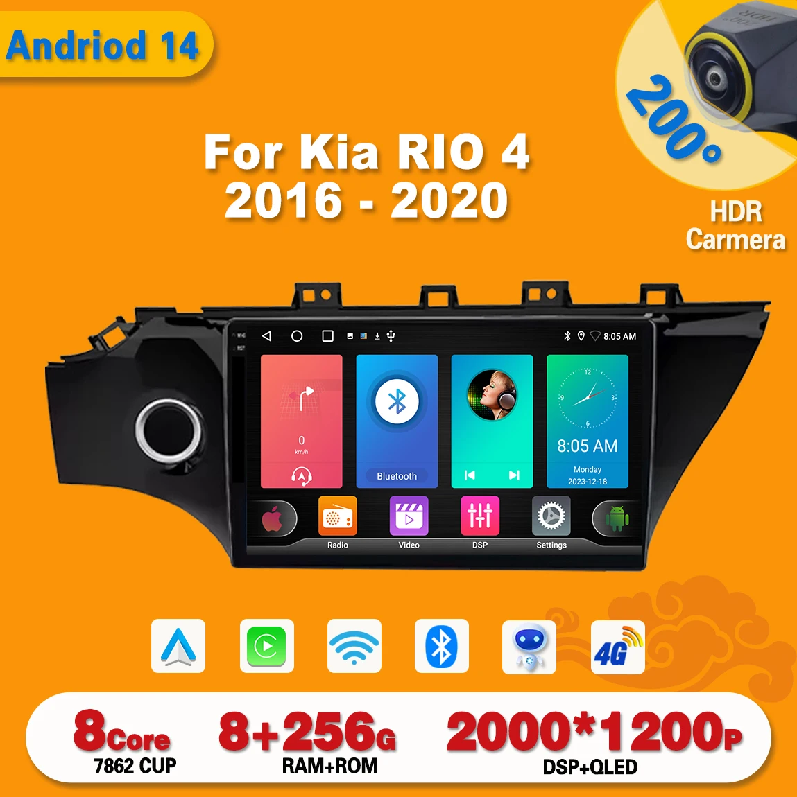Автомобильный радиоприемник Carplay Android 14 для Kia RIO 4 2016-2020, мультимедийный видеоплеер, сенсорный экран, навигация, GPS, авто стерео DVD
Автомобильный радиоприемник Carplay Android 14 для Kia RIO 4 2016-2020, мультимедийный видеоплеер, сенсорный экран, навигация, GPS, авто стерео DVD