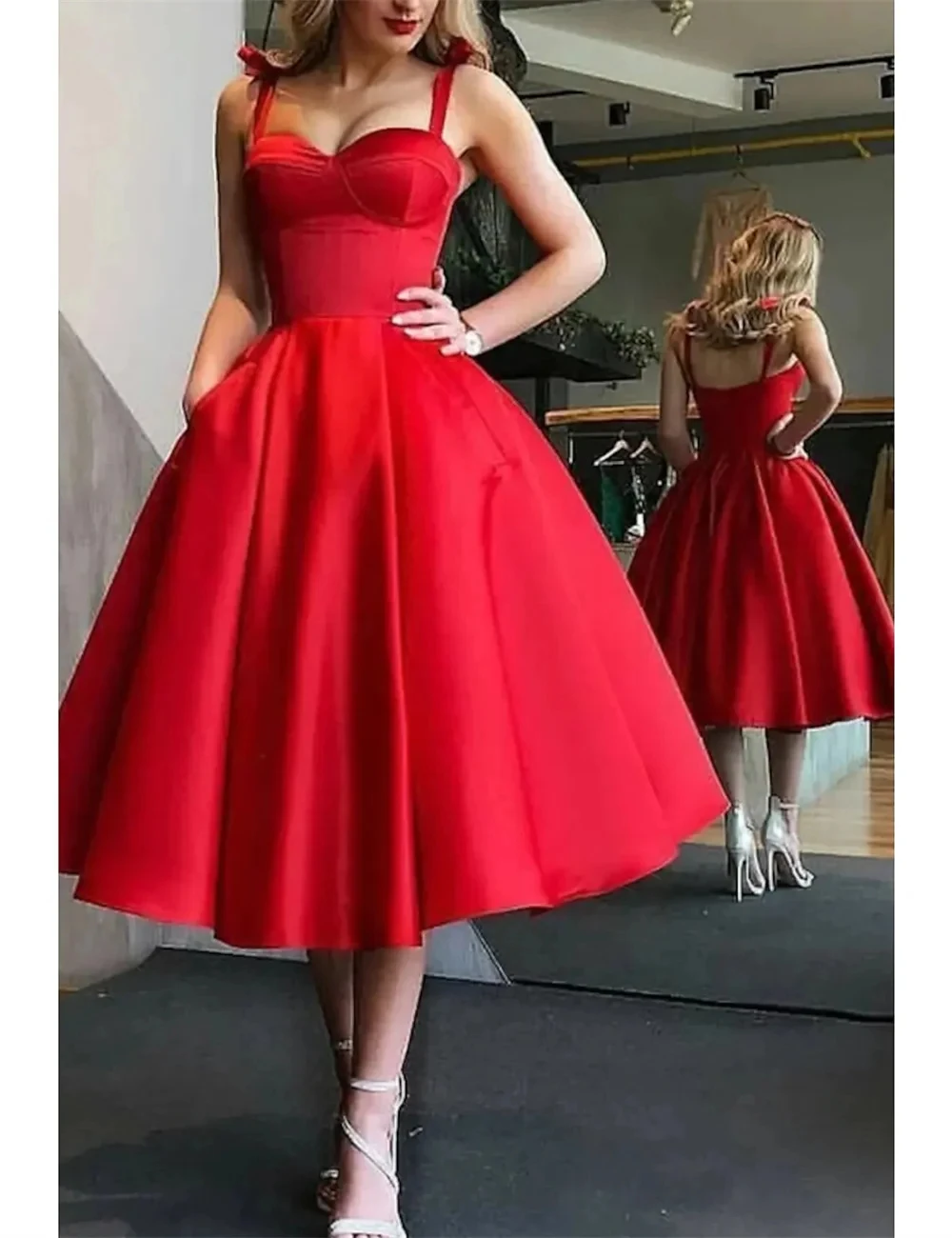 Minimalist A-Line Cocktail Dresses Elegant Valentine's Day Party Dresses Spaghetti Strap Sweetheart Ankle Length Sleek Satin
Minimalist A-Line Cocktail Dresses Elegant Valentine's Day Party Dresses Spaghetti Strap Sweetheart Ankle Length Sleek Satin