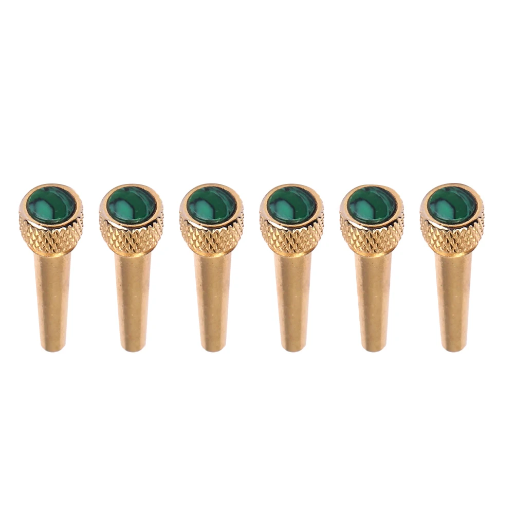 6 Pcs Golden Stringed Guitar Inlaid Abalone Dot Brass Bridge Pins Spare Parts Accessory
6 Pcs Golden Stringed Guitar Inlaid Abalone Dot Brass Bridge Pins Spare Parts Accessory