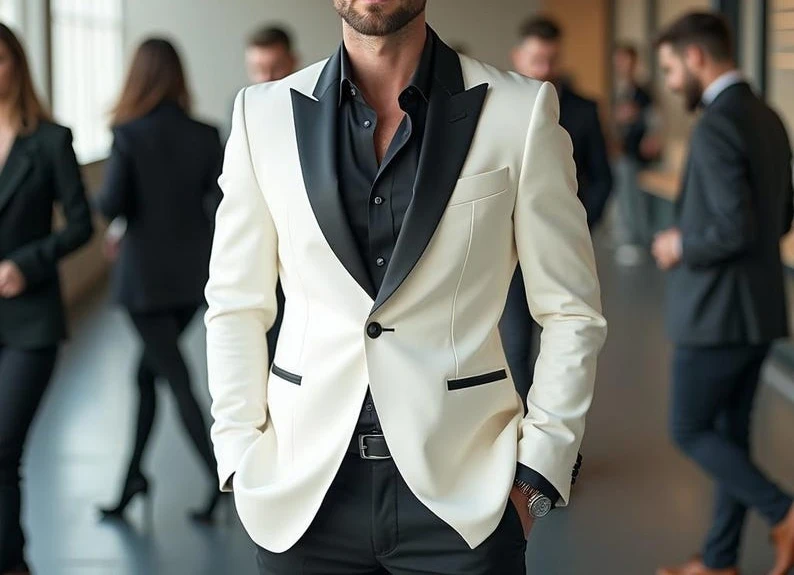White 2-Piece Men's Tuxedo Slim Fit Wedding Prom Custom Tailored Groom
White 2-Piece Men's Tuxedo Slim Fit Wedding Prom Custom Tailored Groom