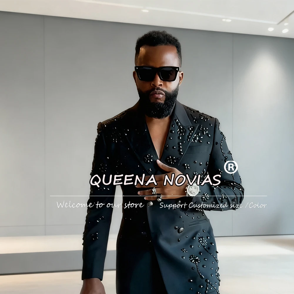 Luxury Suit Attire Wedding Tuxedos Luxury Beaded Gemstones Groom Blazer 2 Pieces Set Double Breasted Jacket Pants Customized
Luxury Suit Attire Wedding Tuxedos Luxury Beaded Gemstones Groom Blazer 2 Pieces Set Double Breasted Jacket Pants Customized