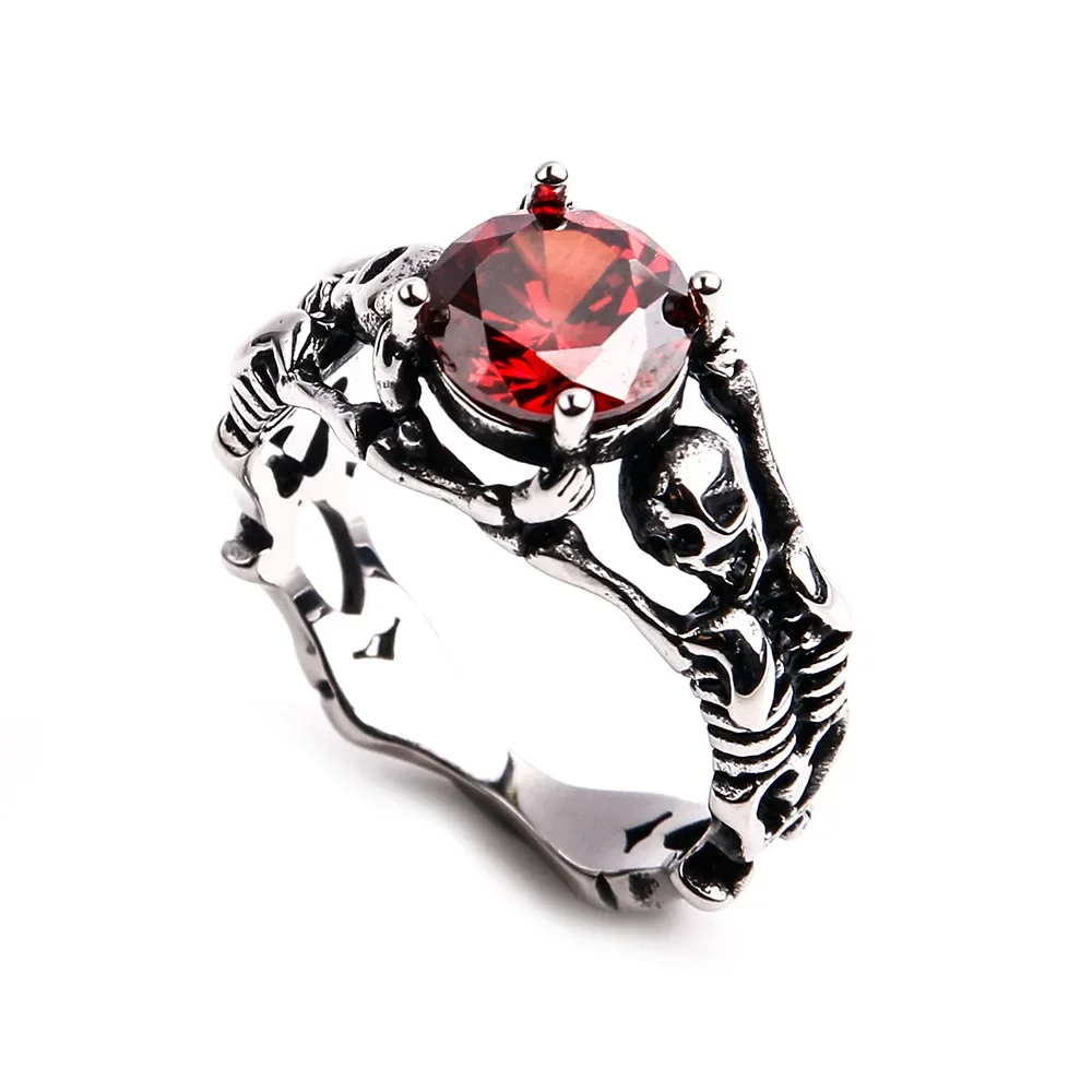 CHUANGCHENG Trend Retro Skull Ruby Men's Personalized Stainless Steel Rings Size 7-12
CHUANGCHENG Trend Retro Skull Ruby Men's Personalized Stainless Steel Rings Size 7-12