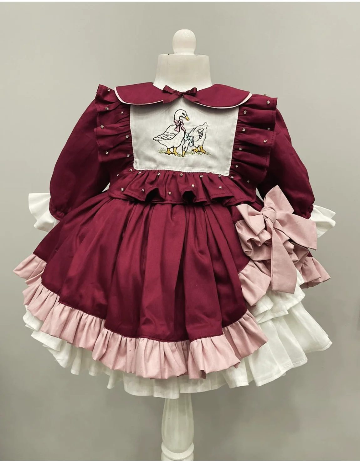 Baby Girl Autumn Goose Embroidery Wine Red Vintage Princess Ball Gown Dress for Party Eid Birthday Christmas Causal C15
Baby Girl Autumn Goose Embroidery Wine Red Vintage Princess Ball Gown Dress for Party Eid Birthday Christmas Causal C15