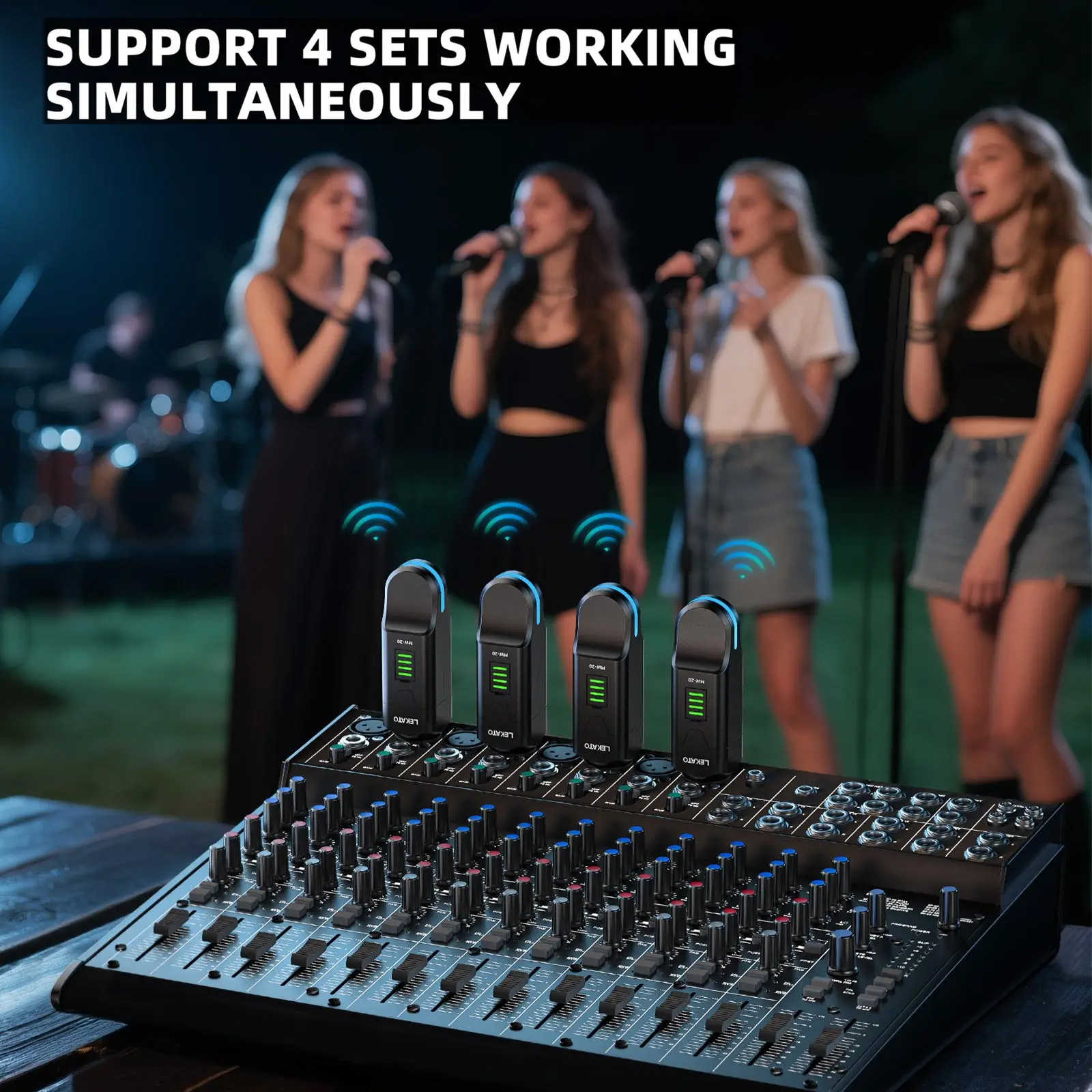 Беспроводная система Lekato Mw-20 Xlr-2,4G с фантомным питанием 48 В для конденсаторных/динамических микрофонов, 24-битный/48 кГц аудио, 4 канала для Live Pa
Беспроводная система Lekato Mw-20 Xlr-2,4G с фантомным питанием 48 В для конденсаторных/динамических микрофонов, 24-битный/48 кГц аудио, 4 канала для Live Pa