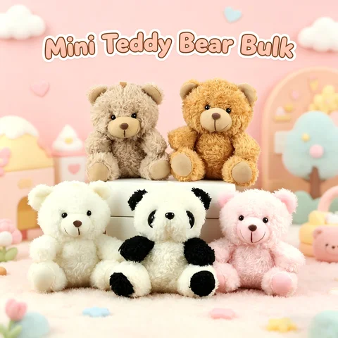 Mini Teddy Bear Bulk,Small Stuffed Animal Toy, Soft Plush Mini Teddy Bears for Baby Shower Graduation Wedding Birthday Party