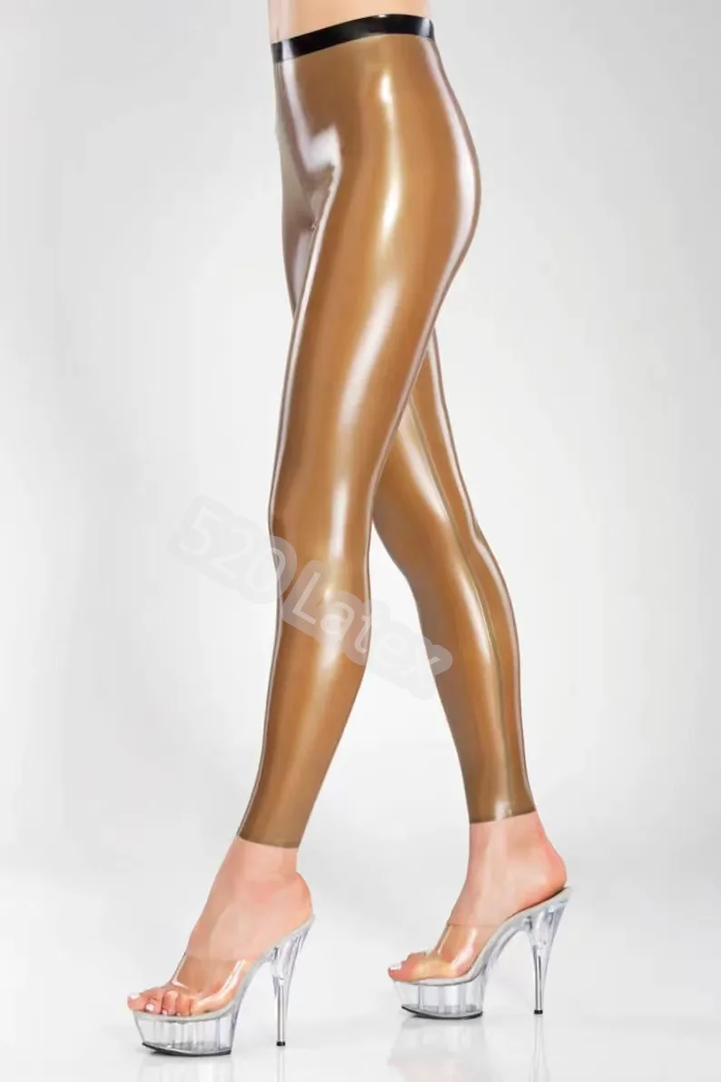 Natural Latex pants trousers Women Leggings Elastic Natural Latex Skinny Pants With Black Waist Trim No Zipper
Natural Latex pants trousers Women Leggings Elastic Natural Latex Skinny Pants With Black Waist Trim No Zipper