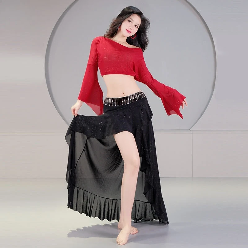 Belly Dance Costume 2025 New Mesh Oriental Performance Wear Flared Sleeve Slimming Set
Belly Dance Costume 2025 New Mesh Oriental Performance Wear Flared Sleeve Slimming Set