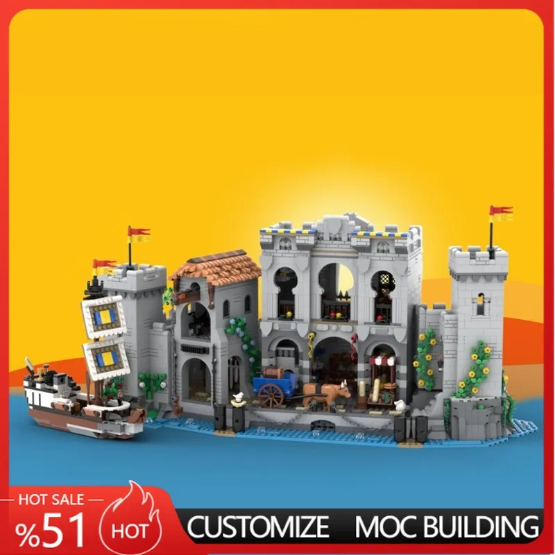 3564PCS Medieval Lion Knights Fortified Port Castle Alternative Build Custom Building Blocks MOC Model DIY Toy Gift For Hobbyist
3564PCS Medieval Lion Knights Fortified Port Castle Alternative Build Custom Building Blocks MOC Model DIY Toy Gift For Hobbyist