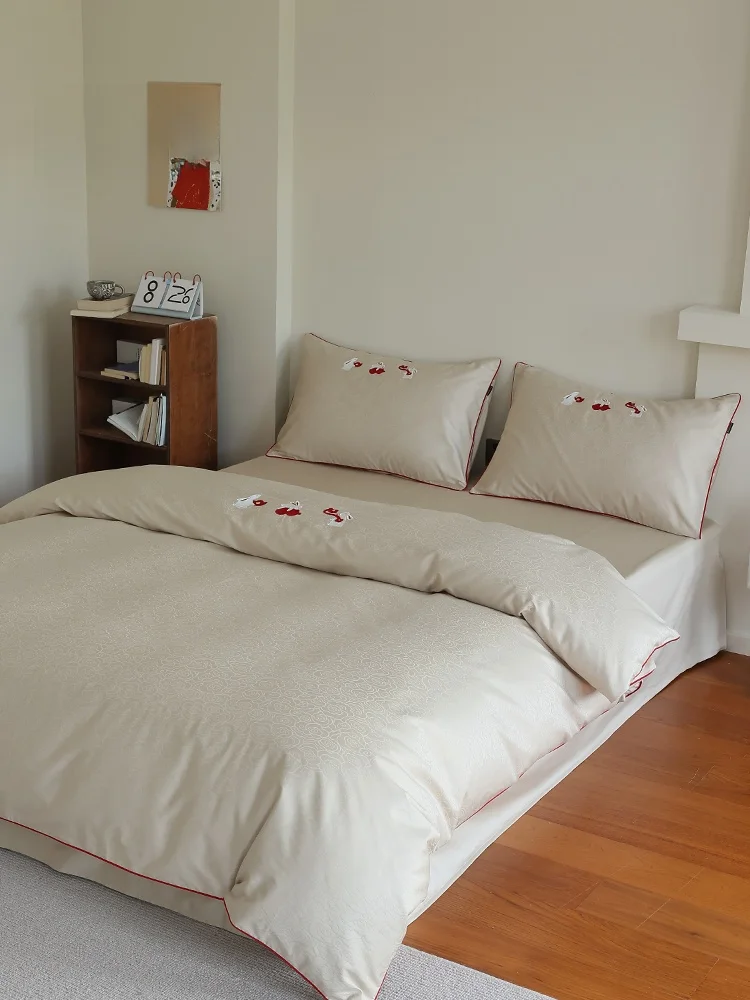New Chinese Style Rabbit Embroidery Bedding Set Pure Cotton Raised Flower Pattern Soft to the Touch Bed Sheet Cover And Duvet...
New Chinese Style Rabbit Embroidery Bedding Set Pure Cotton Raised Flower Pattern Soft to the Touch Bed Sheet Cover And Duvet...