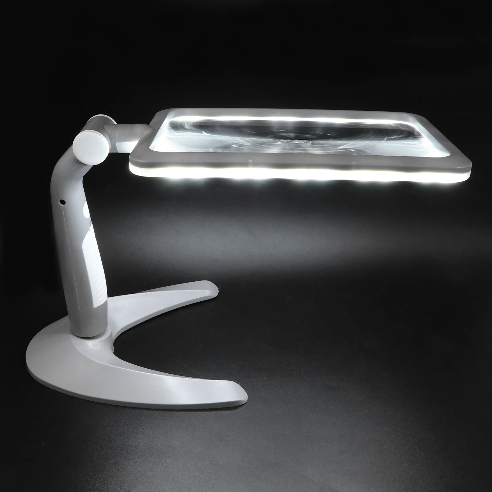 48 LED Magnifier Lamp with 2.5x Enlargement for Reading Books Newspapers Desktop Handheld Magnifying Glass for Poor Eyesight