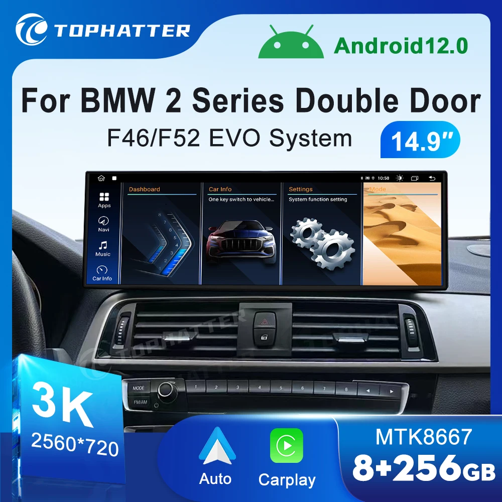 14,9-дюймовый автомобильный радиоприемник для BMW 2 серии F20 F21 F52 EVO, экран системы, беспроводной CarPlay, Android Auto, мультимедийный проигрыватель, головное устройство, стерео
14,9-дюймовый автомобильный радиоприемник для BMW 2 серии F20 F21 F52 EVO, экран системы, беспроводной CarPlay, Android Auto, мультимедийный проигрыватель, головное устройство, стерео