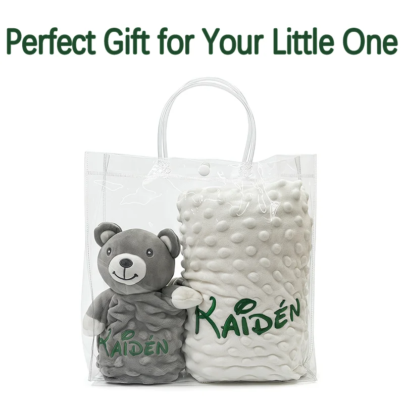 Custom Embroidered Name Minky Dot Blanket & Security Lovey Set with Gift Bag Personalized Baptism Gift Unique Baby Keepsake 0-3Y
Custom Embroidered Name Minky Dot Blanket & Security Lovey Set with Gift Bag Personalized Baptism Gift Unique Baby Keepsake 0-3Y