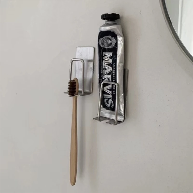 304 Stainless Steel Strong Adhesive Bathroom Toothbrush Holder Cup Holder Storage Rack Wall Mounted Toothpaste Storage Rack
304 Stainless Steel Strong Adhesive Bathroom Toothbrush Holder Cup Holder Storage Rack Wall Mounted Toothpaste Storage Rack