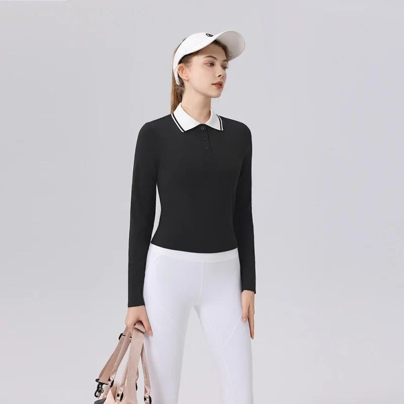 Women's Long-Sleeved Sports Polo Shirt Colour-Blocked Collar Slim-Fit Slimming Retro Casual Autumn Sports Tennis Outfit Women
Women's Long-Sleeved Sports Polo Shirt Colour-Blocked Collar Slim-Fit Slimming Retro Casual Autumn Sports Tennis Outfit Women