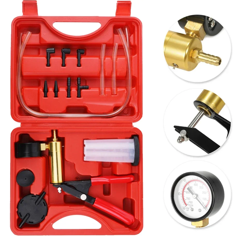 Manual Vacuum Bleeding Brake Fluid Bleeder Tools Vacuum Pistol Pump Tester Kit Aluminum Pump Pressure Vacuum Gauge
Manual Vacuum Bleeding Brake Fluid Bleeder Tools Vacuum Pistol Pump Tester Kit Aluminum Pump Pressure Vacuum Gauge