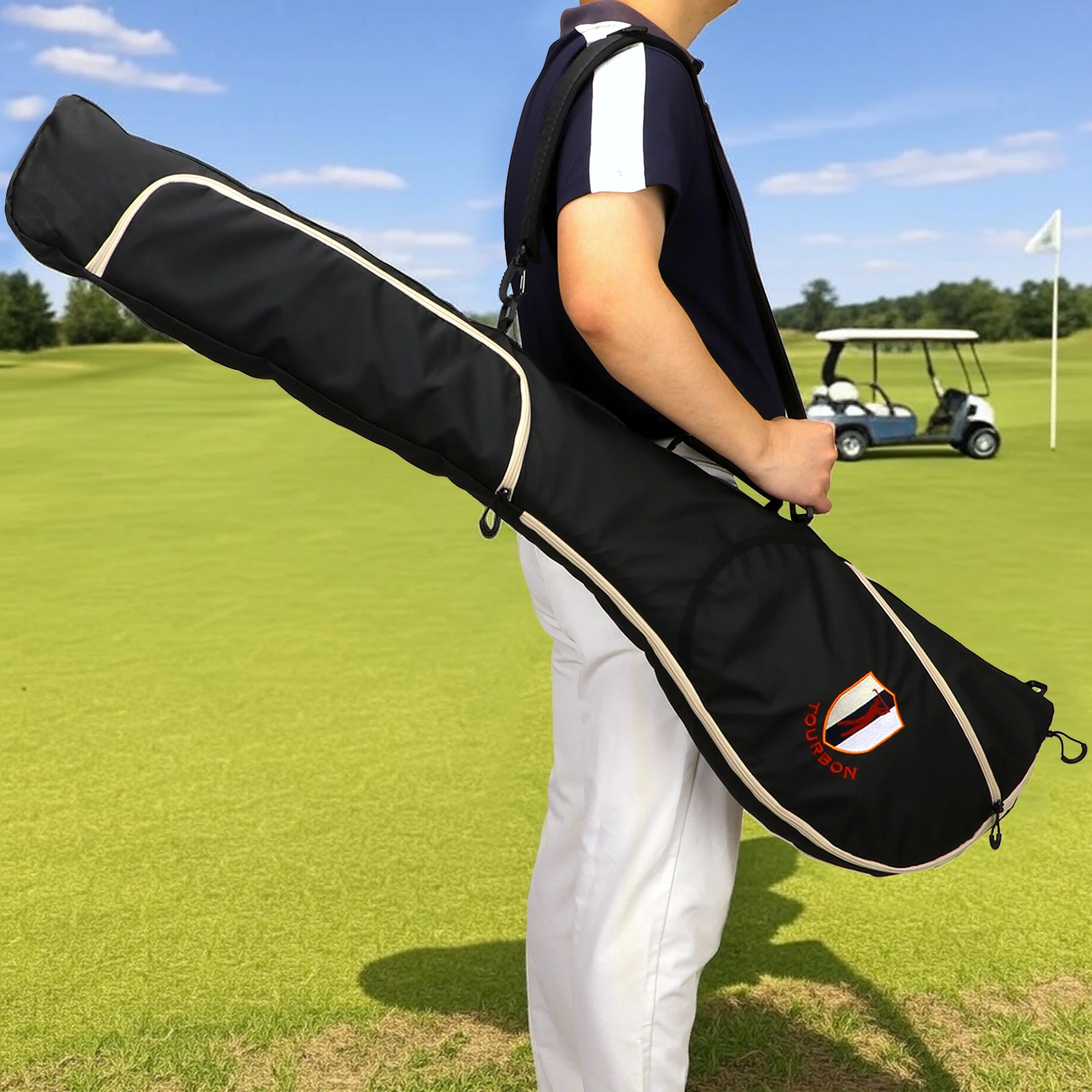 Tourbon Waterproof Golf Clubs Bag Nylon Golfing Carry Bag Sunday Bag Lightweight Travel Pack for Driving Range Green/Black
Tourbon Waterproof Golf Clubs Bag Nylon Golfing Carry Bag Sunday Bag Lightweight Travel Pack for Driving Range Green/Black