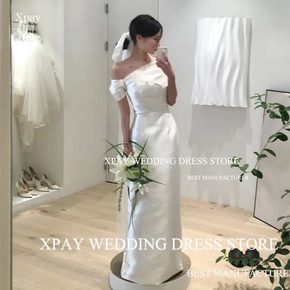 XPAY One Shoulder Mermaid Wedding Dresses Short Sleeve Simple Elegant Korea Bride Gown Belt Corset Backless Bridal Party Gown
XPAY One Shoulder Mermaid Wedding Dresses Short Sleeve Simple Elegant Korea Bride Gown Belt Corset Backless Bridal Party Gown