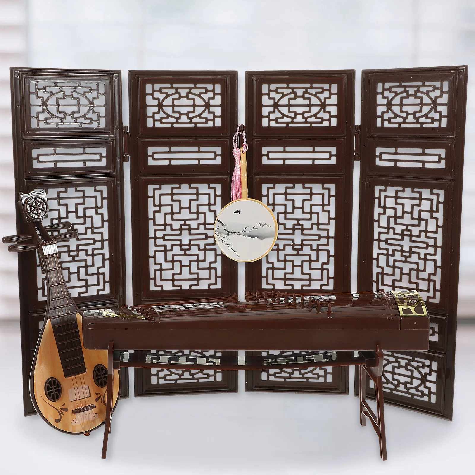4Pcs Simulated Ancient Style Furniture Decor Miniature Chinese Guzheng Pipa Fan for Home Office Desk Decoration Photo Prop Small
4Pcs Simulated Ancient Style Furniture Decor Miniature Chinese Guzheng Pipa Fan for Home Office Desk Decoration Photo Prop Small