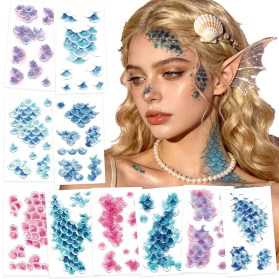 Temporary Tattoos for,Face Tattoos Fish Makeup Stickers, Ocean Fake Tattoos for Party Favors Decorations Supplies Accessories R
Temporary Tattoos for,Face Tattoos Fish Makeup Stickers, Ocean Fake Tattoos for Party Favors Decorations Supplies Accessories R