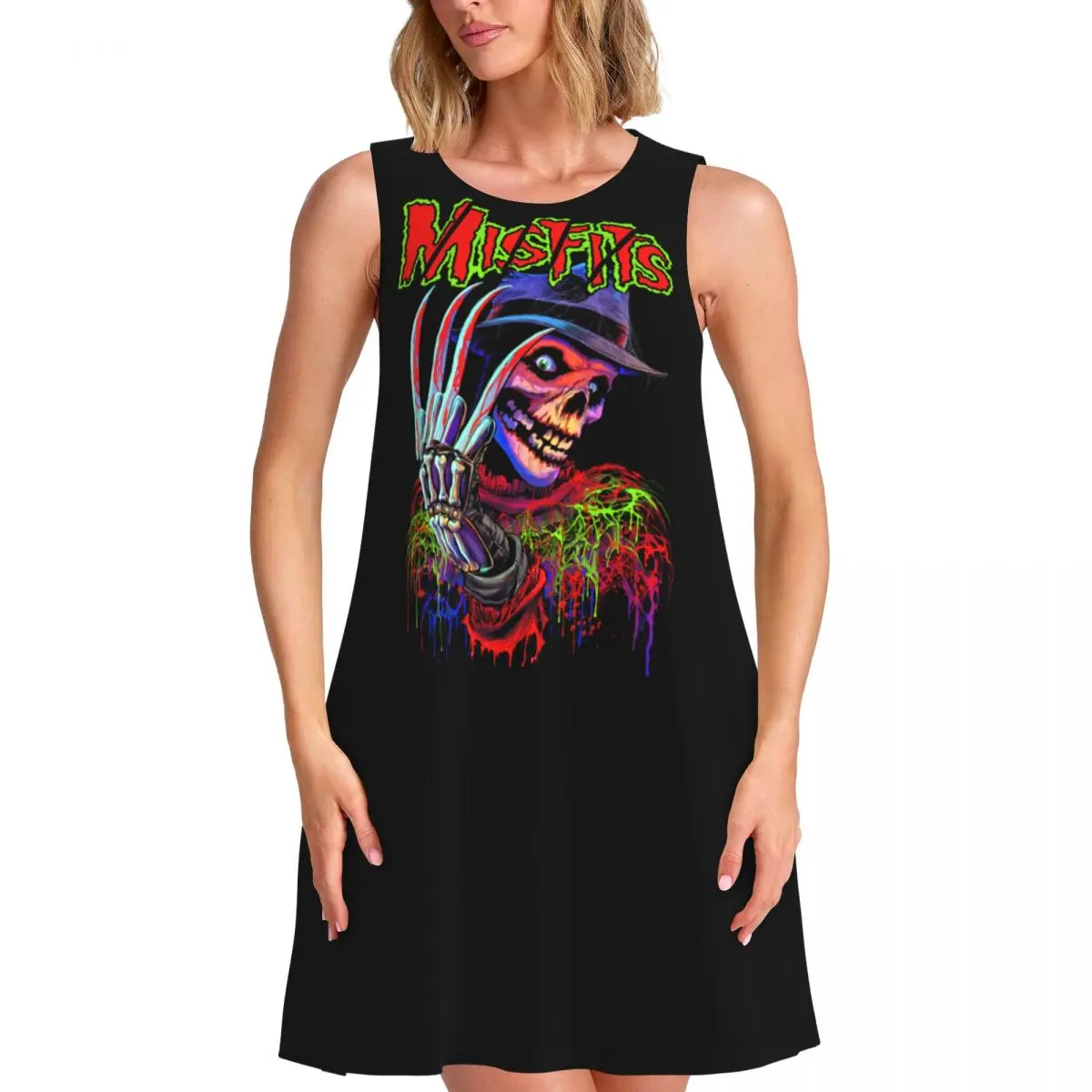 Custom M-Misfitsed Women's Sleeveless Dress Print Heavy Metal Punk Band For Vacations Travels Sleeveless Beach Dresses Dress
Custom M-Misfitsed Women's Sleeveless Dress Print Heavy Metal Punk Band For Vacations Travels Sleeveless Beach Dresses Dress