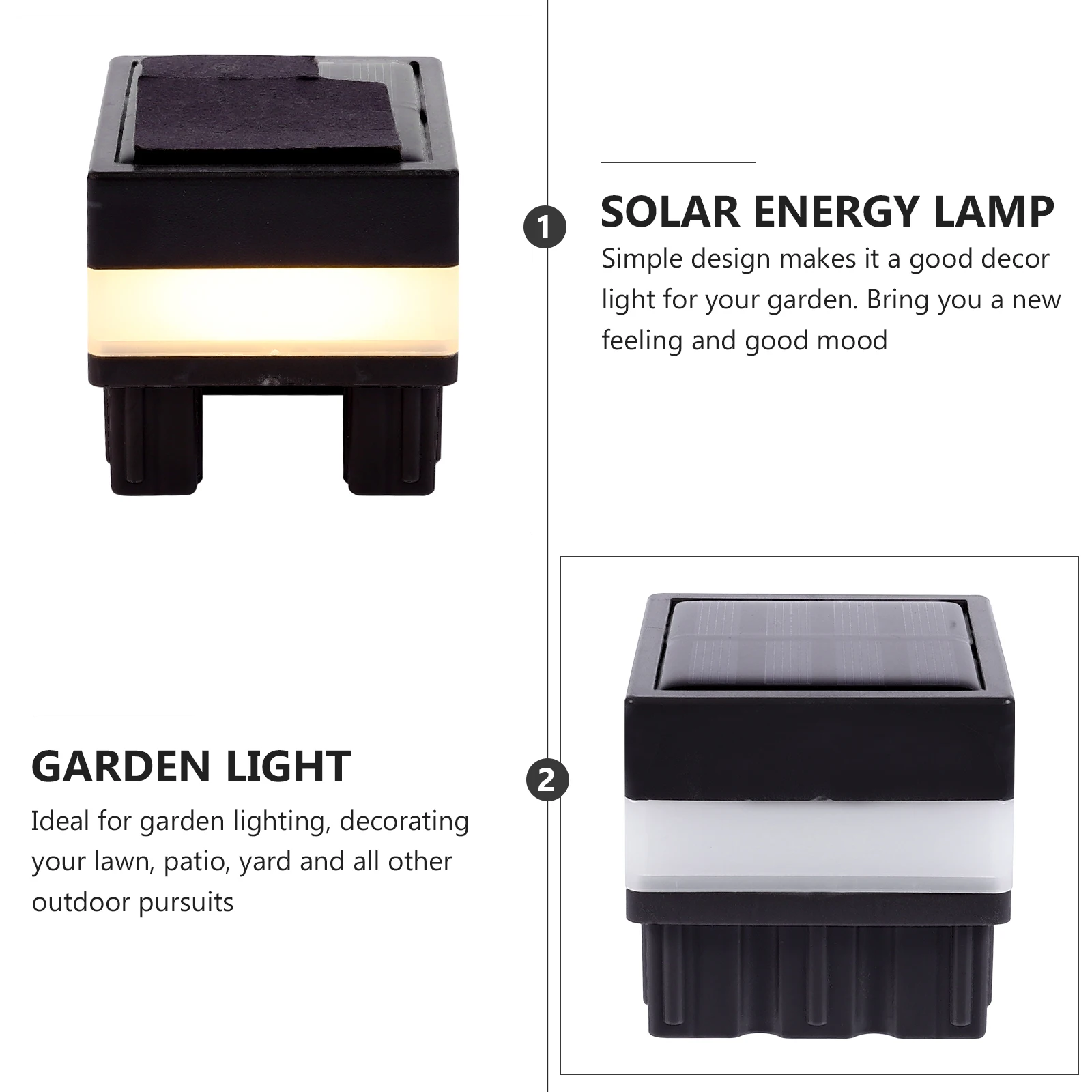 Solar Post Lamp Outdoor Lights Fence Pillar Lighting Tool Waterproof Garden Light Energy Saving Simple Design Multi Scene Use 
Solar Post Lamp Outdoor Lights Fence Pillar Lighting Tool Waterproof Garden Light Energy Saving Simple Design Multi Scene Use