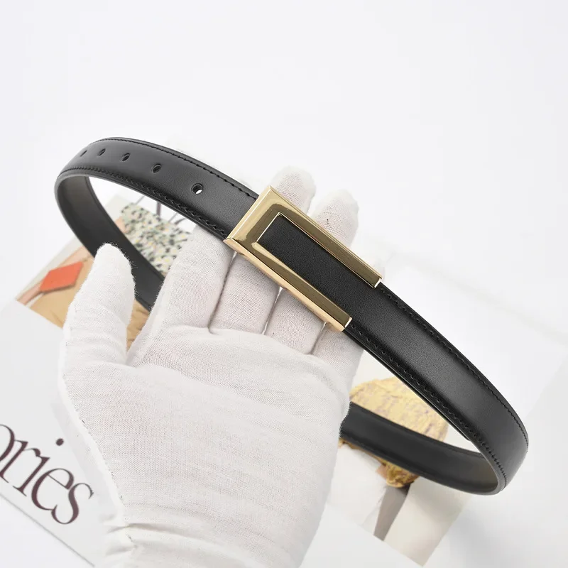 Luxury Belt Women's Fashion Versatile Decoration Suit Cowhide Thin Belt Genuine Leather Summer INS Style Black Jeans Belt
Luxury Belt Women's Fashion Versatile Decoration Suit Cowhide Thin Belt Genuine Leather Summer INS Style Black Jeans Belt