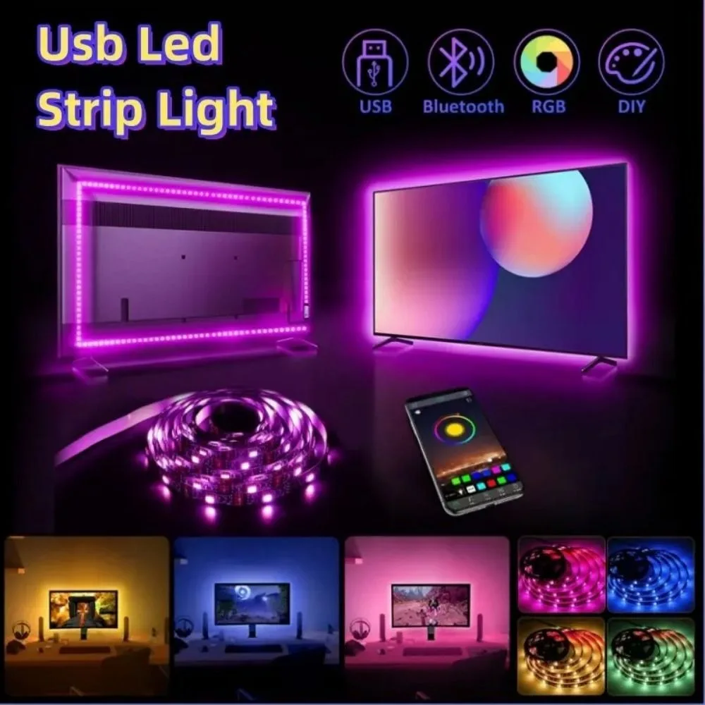New 5V LED Light Strips RGB Flexible Lighting Decor Strip White Warm with USB Cable Plug Atmosphere Light Strip TV Background
New 5V LED Light Strips RGB Flexible Lighting Decor Strip White Warm with USB Cable Plug Atmosphere Light Strip TV Background