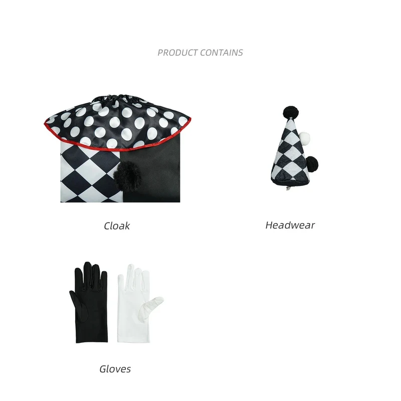 ABC123Halloween Cosplay Costumes Horror Clown Women's Black and White Cape Masquerade Adult Stage Performance Costumes5,j'8.k/4\
ABC123Halloween Cosplay Costumes Horror Clown Women's Black and White Cape Masquerade Adult Stage Performance Costumes5,j'8.k/4\
